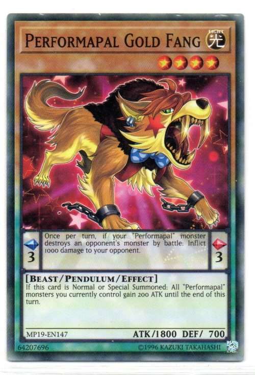Yu-Gi-Oh! - Performapal Gold Fang - Common - 2019 Gold Sarcophagus Tin Mega Pack (MP19-EN147)