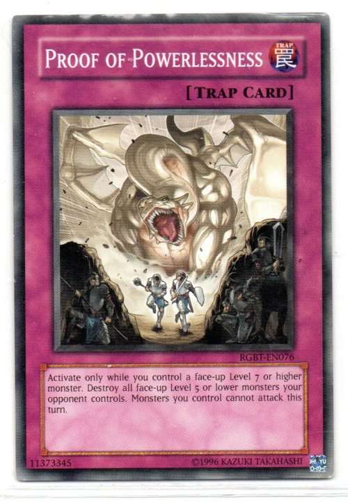 Yu-Gi-Oh! - Proof of Powerlessness - Common - Raging Battle (RGBT-EN076)