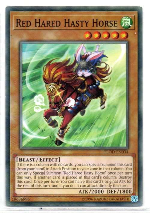 Yu-Gi-Oh! - Red Hared Hasty Horse - Short Print - Flames of Destruction (FLOD-EN034)