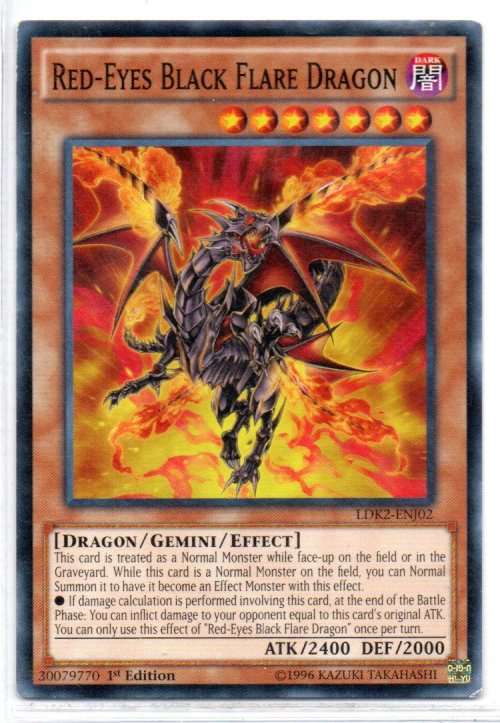 Yu-Gi-Oh! - Red-Eyes Black Flare Dragon - 1st Ed/Common - Legendary Decks II (LDK2-ENJ02)