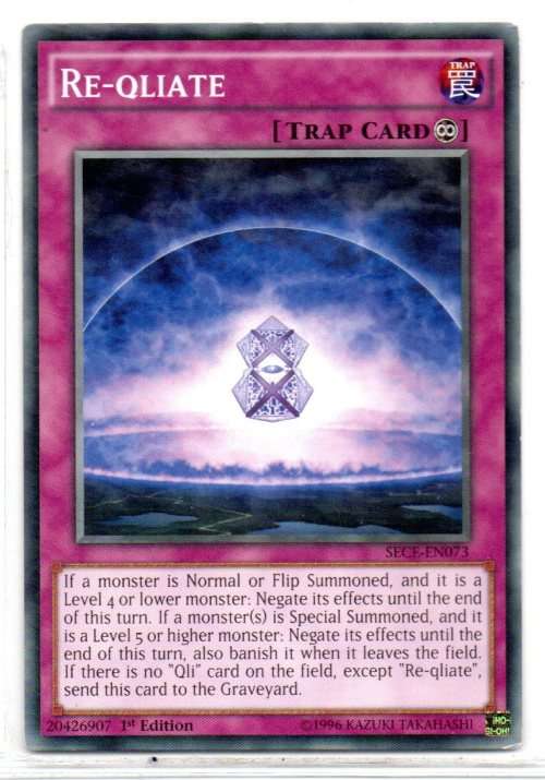 Yu-Gi-Oh! - Re-qliate - 1st Ed/Common - Secrets of Eternity (SECE-EN073)