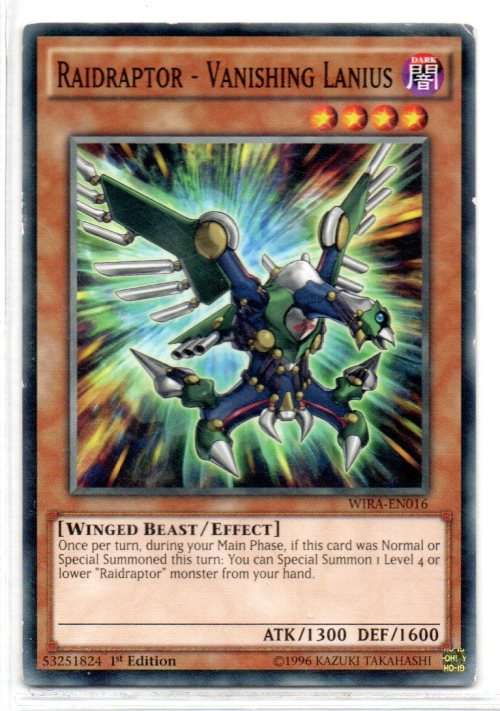 Yu-Gi-Oh! - Raidraptor - Vanishing Lanius - 1st Ed/Common - Wing Raiders (WIRA-EN016)
