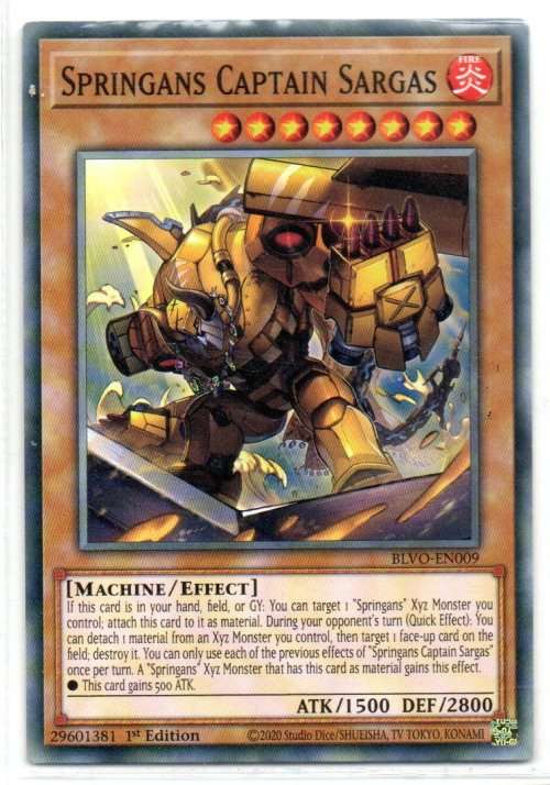 Yu-Gi-Oh! - Springans Captain Sargas - 1st Ed/Common - Blazing Vortex (BLVO-EN009)