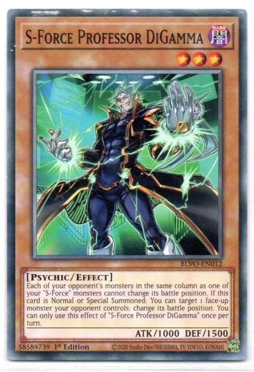 Yu-Gi-Oh! - S-Force Professor DiGamma - 1st Ed/Common - Blazing Vortex (BLVO-EN012)