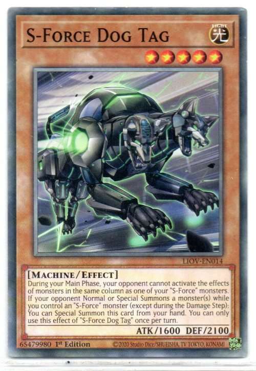 Yu-Gi-Oh! - S-Force Dog Tag - 1st Ed/Common - Lightning Overdrive (LIOV-EN014)
