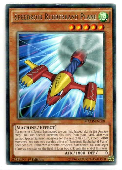 Yu-Gi-Oh! - Speedroid Rubberband Plane - 1st Ed/Rare - Maximum Crisis (MACR-EN008)