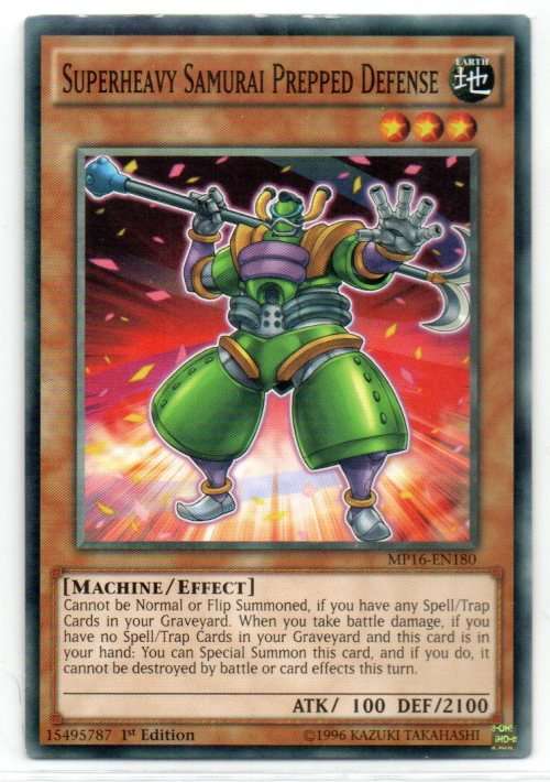 Yu-Gi-Oh! - Superheavy Samurai Prepped Defense - 1st Ed/Common - 2016 Mega-Tin Mega Pack (MP16-EN180