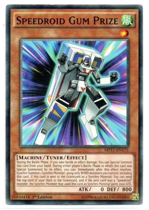 Yu-Gi-Oh! - Speedroid Gum Prize - 1st Ed/Common - 2017 Mega-Tin Mega Pack (MP17-EN175)