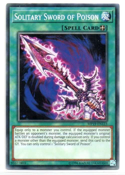 Yu-Gi-Oh! - Solitary Sword of Poison - Common - 2019 Gold Sarcophagus Tin Mega Pack (MP19-EN123)