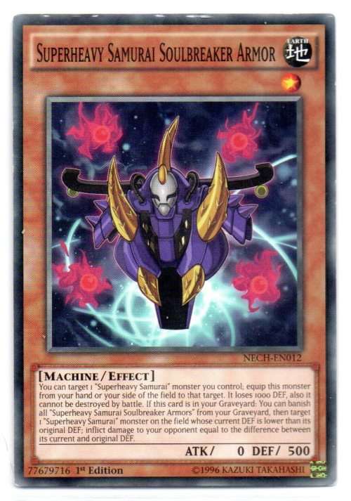 Yu-Gi-Oh! - Superheavy Samurai Soulbreaker Armor - 1st Ed/Common - The New Challengers (NECH-EN012)