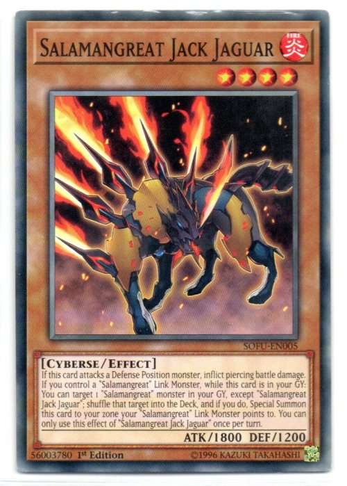 Yu-Gi-Oh! - Salamangreat Jack Jaguar - 1st Ed/Common - Soul Fusion (SOFU-EN005)