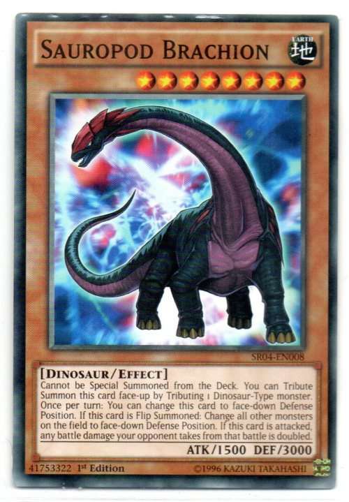 Yu-Gi-Oh! - Sauropod Brachion - 1st Ed/Common - Dinosmasher`s Fury Structure Deck (SR04-EN008)