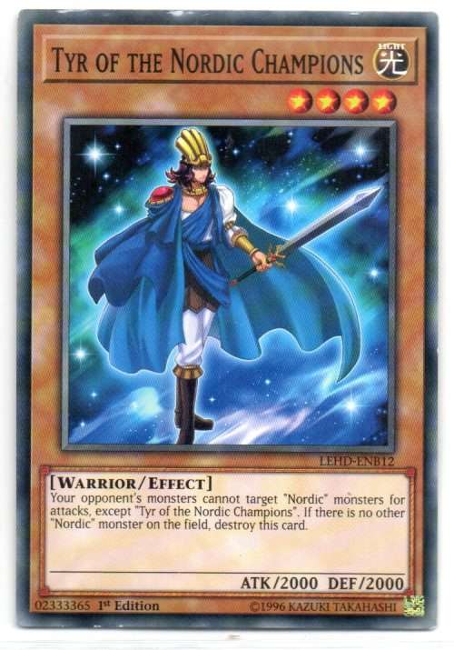 Yu-Gi-Oh! - Tyr of the Nordic Champions - 1st Ed/Common - Legendary Hero Decks (LEHD-ENB12)