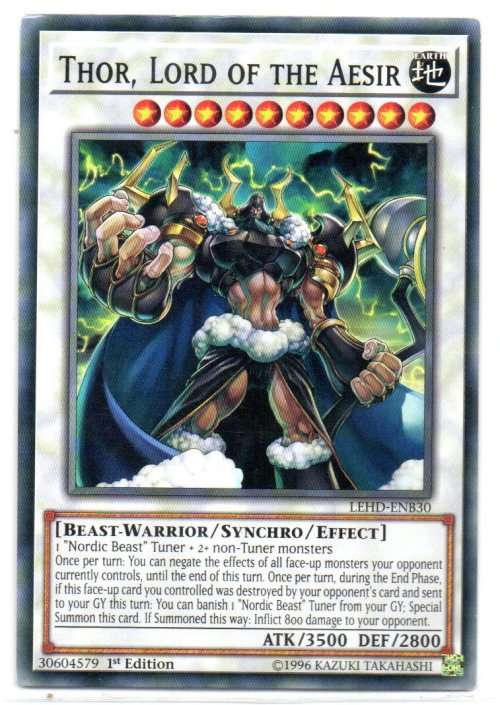 Yu-Gi-Oh! - Thor, Lord of the Aesir - 1st Ed/Common - Legendary Hero Decks (LEHD-ENB30)