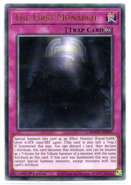 Yu-Gi-Oh! - The First Monarch - 1st Ed/Rare - Maximum Gold (MAGO-EN091)