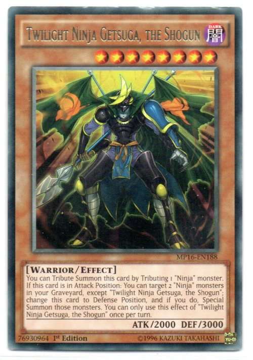 Yu-Gi-Oh! - Twilight Ninja Getsuga, the Shogun - 1st Ed/Rare - 2016 Mega-Tin Mega Pack (MP16-EN188)