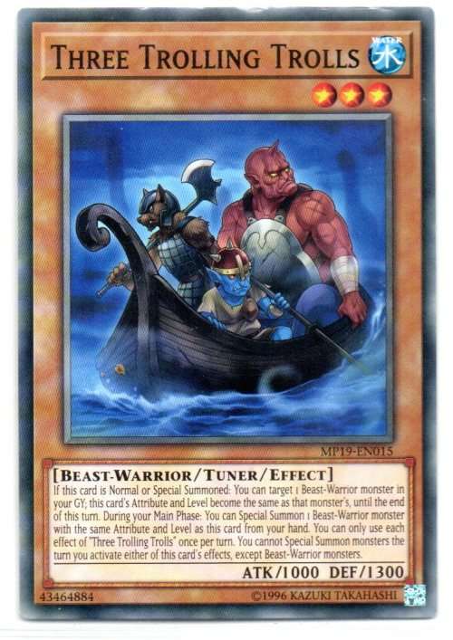Yu-Gi-Oh! - Three Trolling Trolls - Common - 2019 Gold Sarcophagus Tin Mega Pack (MP19-EN015)