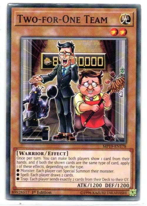 Yu-Gi-Oh! - Two-for-One Team - 1st Ed/Common - 2019 Gold Sarcophagus Tin Mega Pack (MP19-EN178)