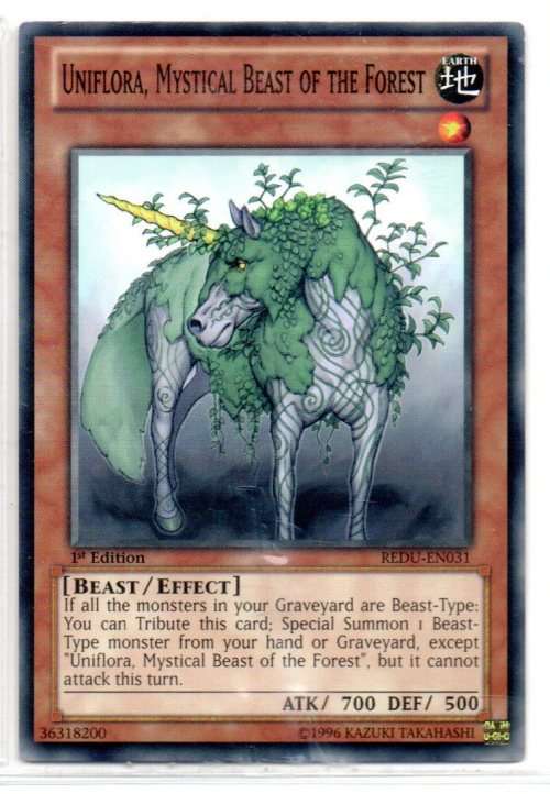 Yu-Gi-Oh! - Uniflora, Mystical Beast of the Forest - 1st Ed/Common - Return of the Duelist (REDU-EN0