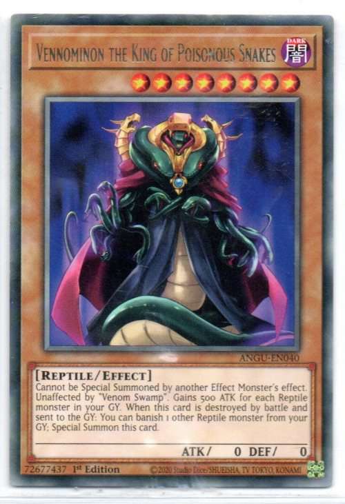 Yu-Gi-Oh! - Vennominon the King of Poisonous Snakes - 1st Ed/Rare - Ancient Guardians (ANGU-EN040)