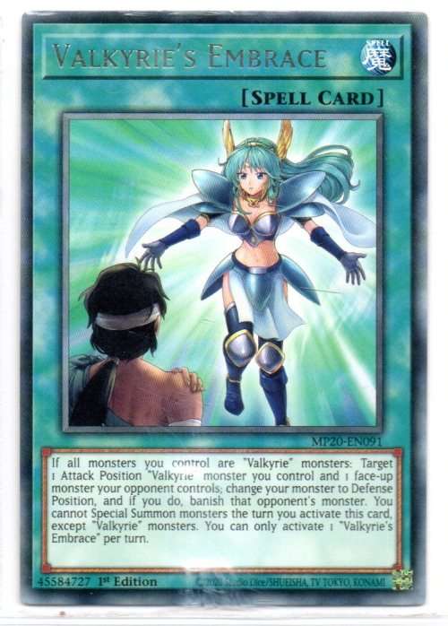Yu-Gi-Oh! - Valkyrie`s Embrace - 1st Ed/Rare - 2020 Tin of Lost Memories (MP20-EN091)