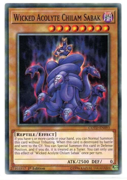 Yu-Gi-Oh! - Wicked Acolyte Chilam Sabak - 1st Ed/Common - Code of the Duelist (COTD-EN093)