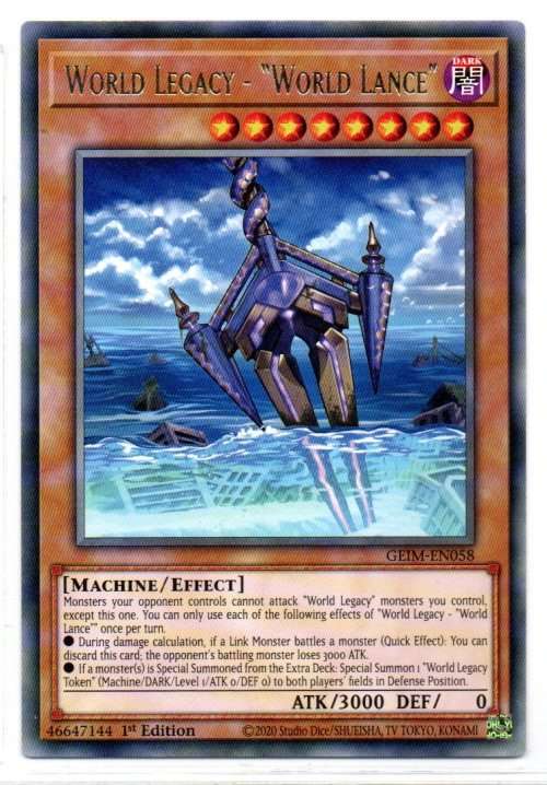 Yu-Gi-Oh! - World Legacy - `World Lance` - 1st Ed/Rare - Genesis Impact (GEIM-EN058)