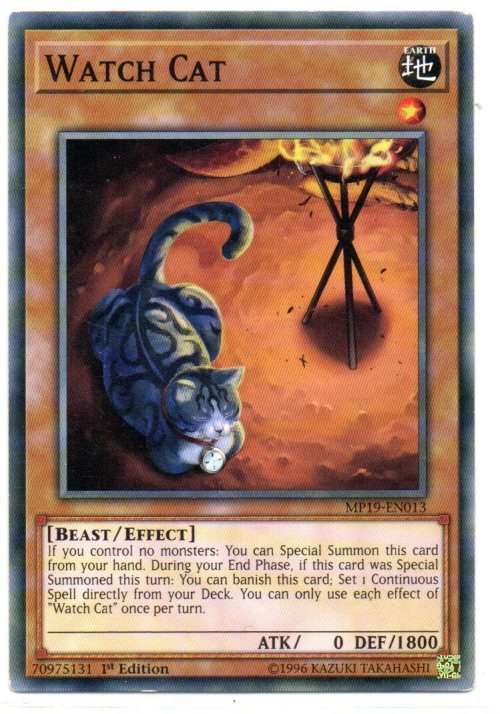 Yu-Gi-Oh! - Watch Cat - 1st Ed/Common - 2019 Gold Sarcophagus Tin Mega Pack (MP19-EN013)
