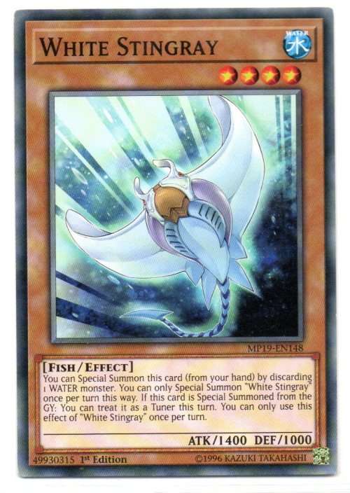 Yu-Gi-Oh! - White Stingray - 1st Ed/Common - 2019 Gold Sarcophagus Tin Mega Pack (MP19-EN148)