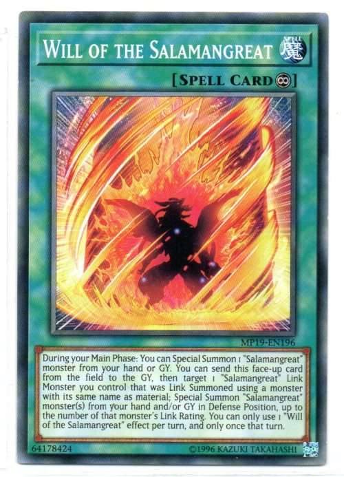 Yu-Gi-Oh! - Will of the Salamangreat - Common - 2019 Gold Sarcophagus Tin Mega Pack (MP19-EN196)