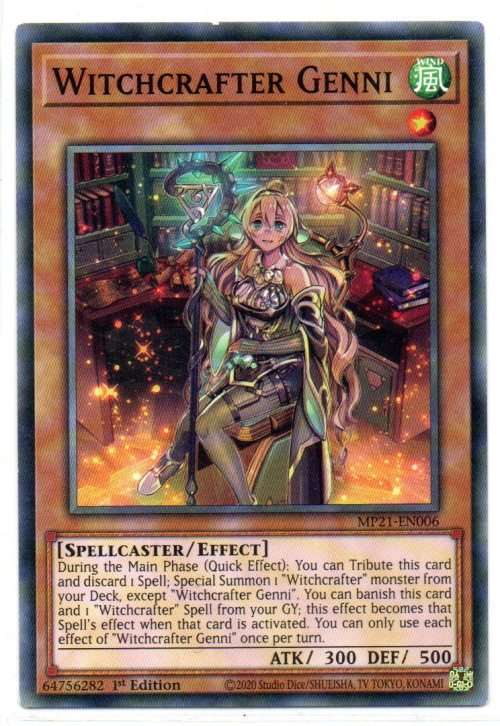 Yu-Gi-Oh! - Witchcrafter Genni - 1st Ed/Common - 2021 Tin of Ancient Battles (MP21-EN006)