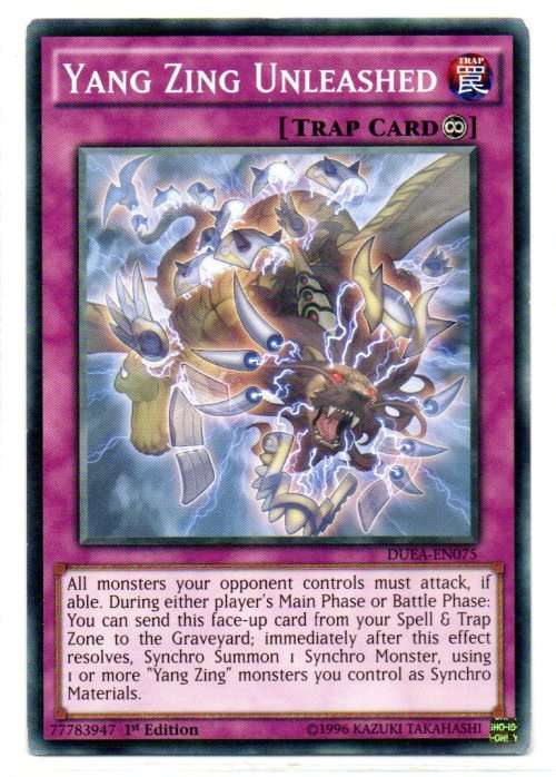 Yu-Gi-Oh! - Yang Zing Unleashed - 1st Ed/Common - Duelist Alliance (DUEA-EN075)