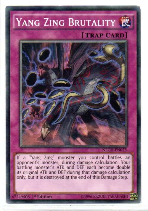 Yu-Gi-Oh! - Yang Zing Brutality - 1st Ed/Common - The New Challengers (NECH-EN075)