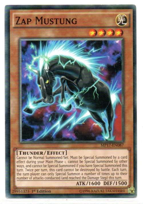 Yu-Gi-Oh! - Zap Mustung - 1st Ed/Common - 2017 Mega-Tin Mega Pack (MP17-EN087)