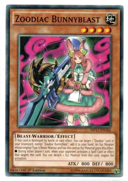 Yu-Gi-Oh! - Zoodiac Bunnyblast - 1st Ed/Common - 2017 Mega-Tin Mega Pack (MP17-EN182)