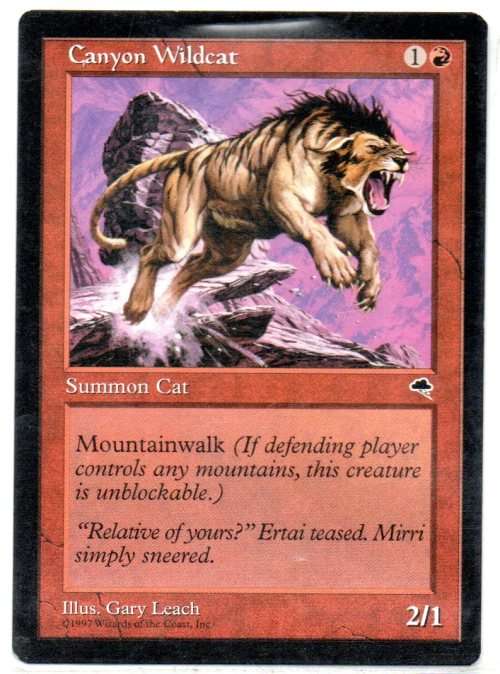 Magic The Gathering 1997 - Canyon Wildcat - Tempest