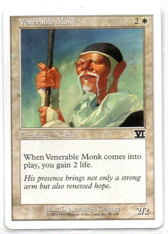 Magic The Gathering 1999 - Venerable Monk - Classic Sixth Edition