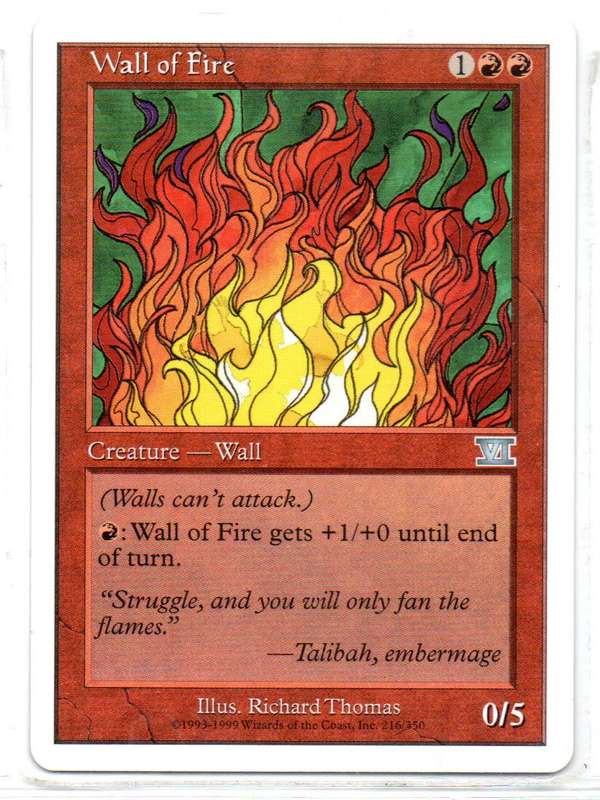 Magic The Gathering 1999 - Wall of Fire - Classic Sixth Edition (Uncommon)