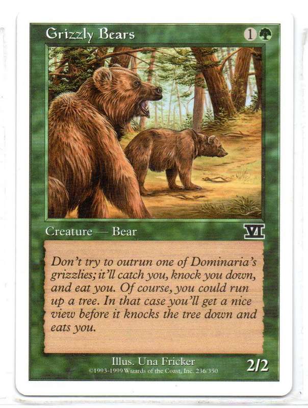 Magic The Gathering 1999 - Grizzly Bear - Classic Sixth Edition