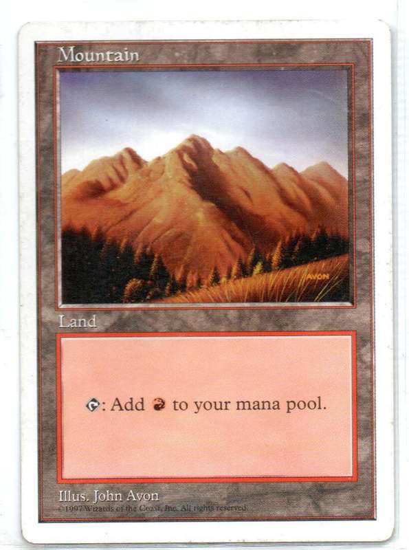 Magic The Gathering 1997 - Mountain - Fifth Edition