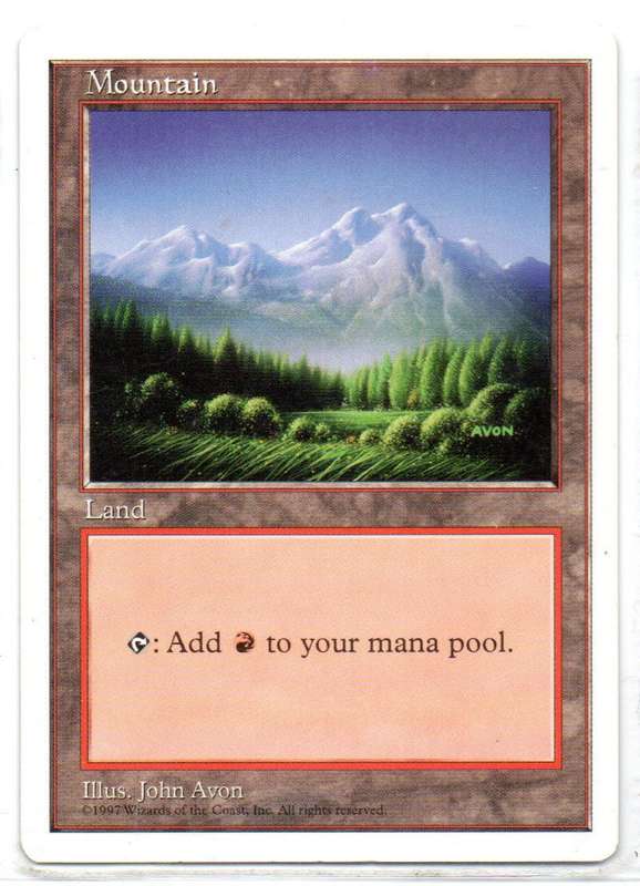 Magic The Gathering 1997 - Mountain - Fifth Edition