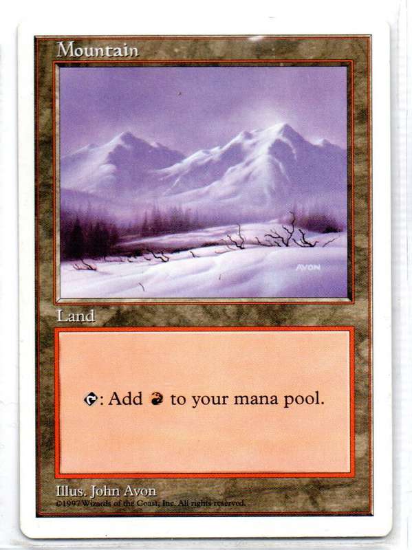Magic The Gathering 1997 - Mountain - Fifth Edition