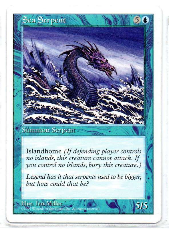 Magic The Gathering 1997 - Sea Serpent - Fifth Edition