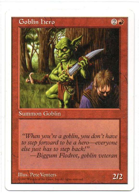 Magic The Gathering 1997 - Goblin Hero - Fifth Edition