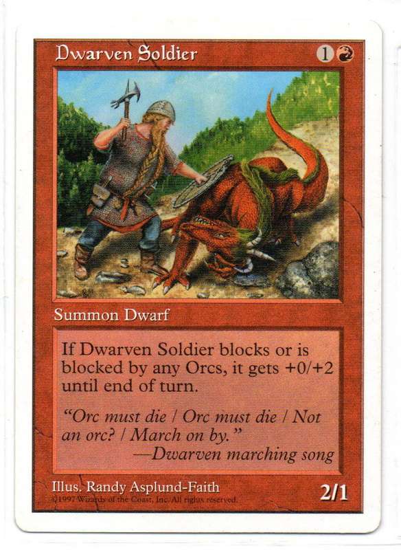 Magic The Gathering 1997 - Dwarven Soldier - Fifth Edition