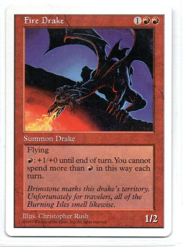 Magic The Gathering 1997 - Fire Drake - Fifth Edition