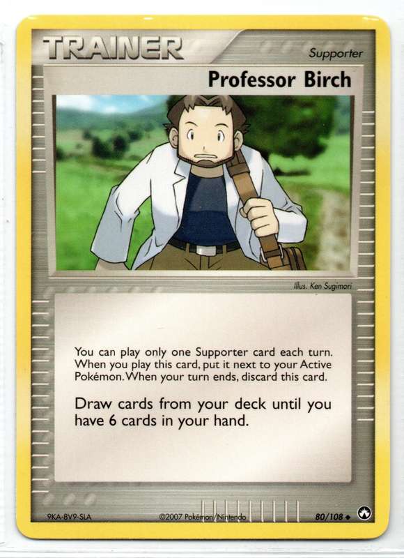 2007 Pokemon/Nintendo - Power Keepers Trainer Professor Birch Uncommon 80/108
