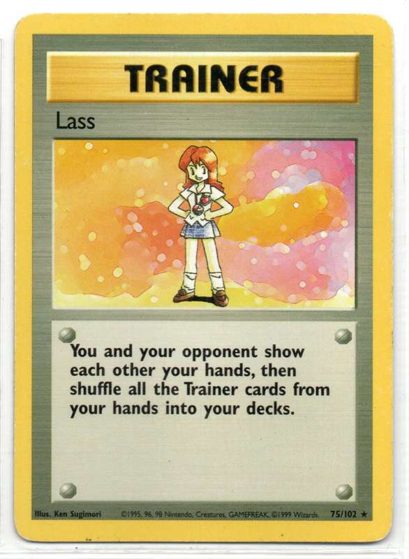 1995, 96, 98 Nintendo Creatures GAMEFREAK - Gen I Base Set Trainer Lass 75/102 - Rare