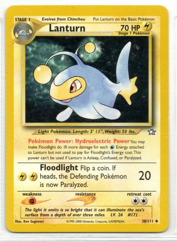 1995-2000 Nintendo Creatures GAMEFREAK - Neo Genesis Pokemon Lanturn 38/111 Uncommon