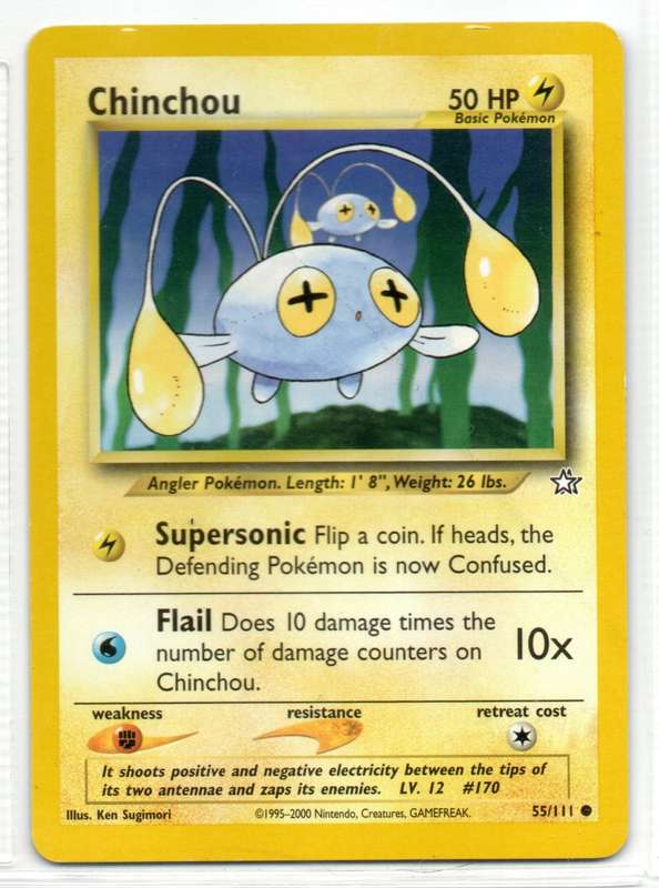 1995-2000 Nintendo Creatures GAMEFREAK - Neo Genesis Pokemon Chinchou 55/111 Common